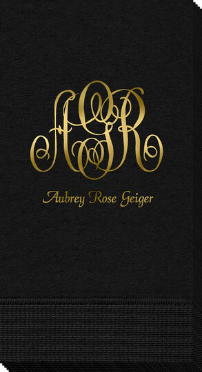 Large Script Monogram with Text Guest Towels